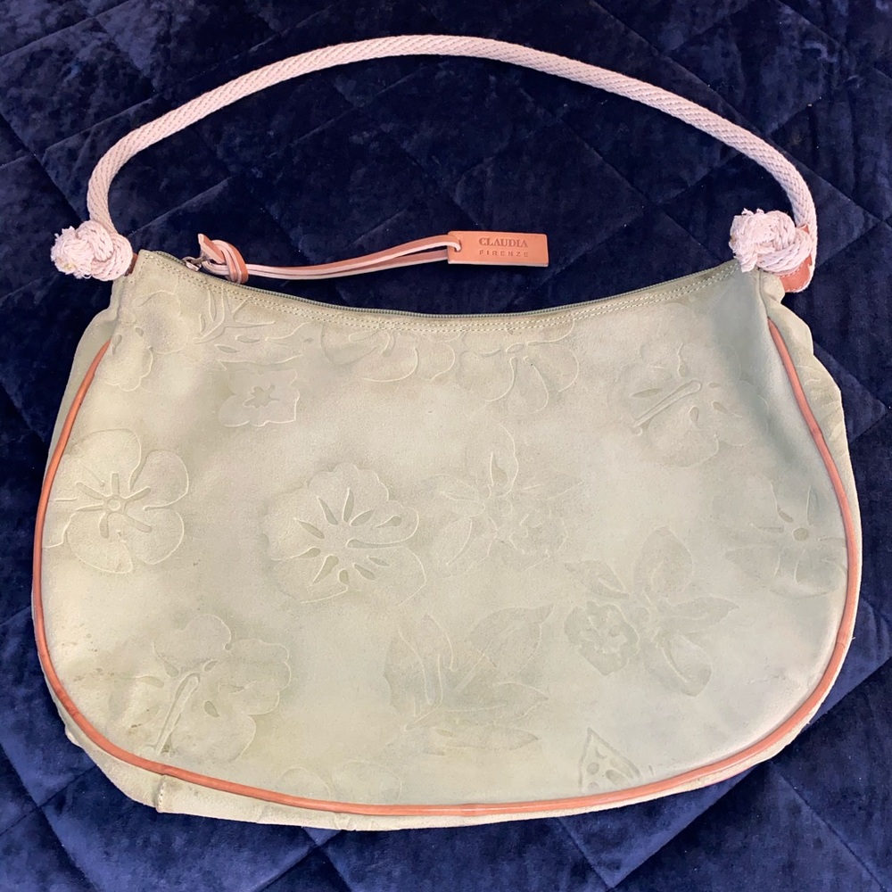 ✌🏼🌺Claudia Firenze Green Suede Hobo Bag ✌🏼🌺